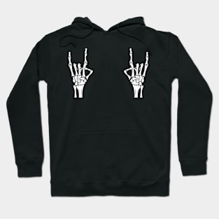 Punk Rock Skull Hands Heavy Metal Horns Hoodie